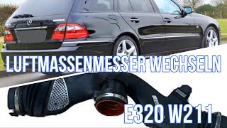 Mercedes E320 W211 Luftmassenmesser wechsel unruhiger Motor Leistungsverl air mass sensor change [upl. by Sheena729]