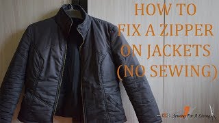 How to fix a zipper on jackets no sewing [upl. by Erv700]