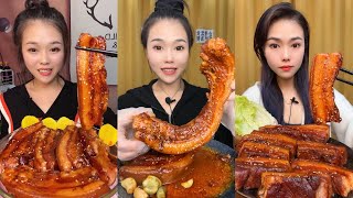 ASMR SOSLU ÇİN YEMEKLERİ SPICY CHINESE FOOD 吃辛辣的中国菜 Pork Belly 🍖MUKBANG 먹방 🌶 [upl. by Philander]