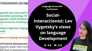 SocialInteractionist Lev Vygotsky’s views on language development [upl. by Flight]