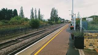 Class 66 Diesel Locomotive heading through Whittlesea Platform 2 from Peterborough towards Ely [upl. by Marron]