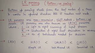 14 LR Parser in Compiler Design in English FULL EXPLANATION  LR parsing  Bottom up parsing [upl. by Hook]