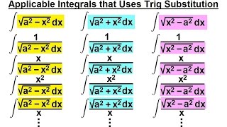 Calculus 2 Integration  Trig Substitution 2 of 28 Applicable Integrals [upl. by Rahab]