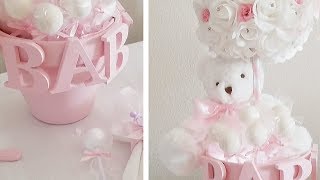 BABY SHOWER LIGHT UP TEDDY BEAR CENTERPIECE DIY DECOR [upl. by Reiners146]