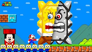 Super Mario Bros But Everything Mario Touches Turns To CARTOON [upl. by Pratt]