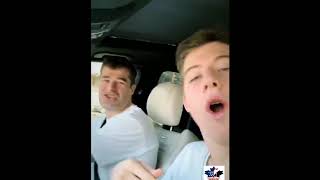 Toronto Maple Leafs  Marner and Matthews sing YMCA with Marleaus kids in car  November 14 2018 [upl. by Lorant939]