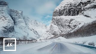 Relaxing Snowy Drive in Norway  Trollveggen to Coastal Highway Driving Sounds for Deep Sleep ASMR [upl. by Roanna]