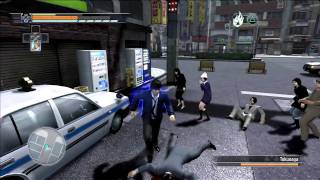 Yakuza 4 Bad Cops Gameplay [upl. by Hnoj658]