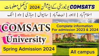 Comsats university spring Admissions 202324  complete information of comsats University admission [upl. by Selina]