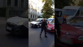 Motorist warns eco protesters then drives his car through their banner [upl. by Clary204]