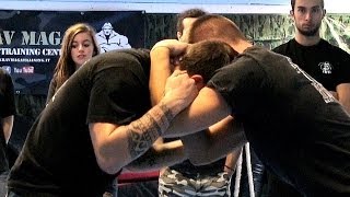 KRAV MAGA TRAINING • How to counter a Fighters clinch [upl. by Keg]