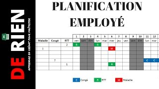 planification des absences des employés  Tutoriel Excel  DE RIEN [upl. by Mordecai183]