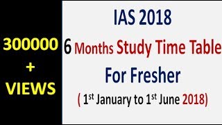 IAS 2018  6 Months Study Time Table For Freshers EngHindi [upl. by Warrin296]