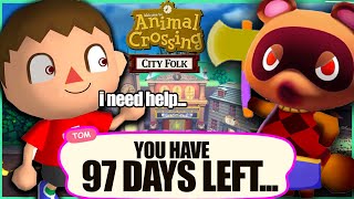 I Spent 100 Days In Animal Crossing City Folkon the Wii [upl. by Nosnorb26]