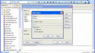 FrontPage Tutorial The Drop Down Box Microsoft Training Lesson 1611 [upl. by Eibba]