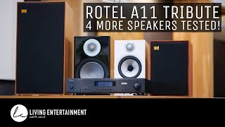 Rotel A11 Tribute 4 More Speakers Tested  Monitor Audio Bowers amp Wilkins and Wharfedale [upl. by Kaliope754]