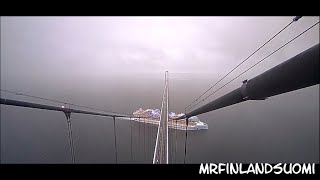 Icon Of The Seas Under The Great Belt Bridge World Largest Cruiseship Ship 647m vs Bridge 65m [upl. by Aehsrop774]