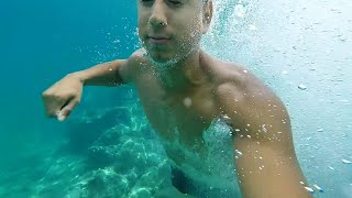 Greece Athens short cliff dive September 2014 GoPro HD [upl. by Ahtabbat]