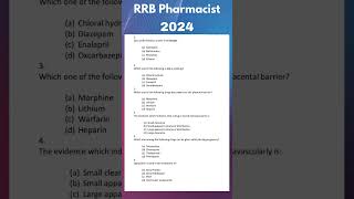 RRB Pharmacist 2024 Railway Pharmacist mcq 2024  Railway Pharmacist 2024 [upl. by Nidla313]