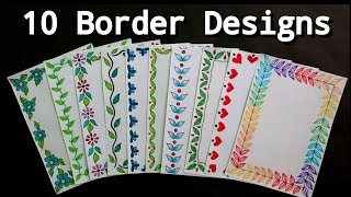 10 Border DesignsBorder Designs for Project File10 Quick and Easy Border Design ideas [upl. by Lorsung604]