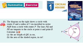 Circular measure summative exercise Q13 sukatan membulat latihan sumatif form 5 kssm textbook [upl. by Naeruat]