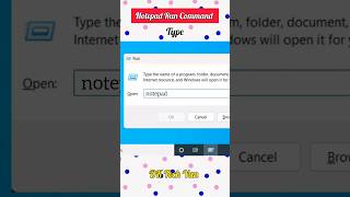 Notepad Run Command techshorts technology tech technical shorts [upl. by Edualcnaej]