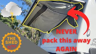 Jayco Expanda Storm Cover Hack  The Shed Sesh [upl. by Nerak]