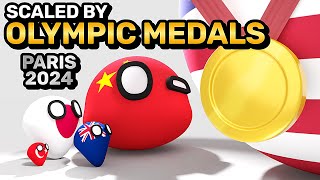 COUNTRIES SCALED BY OLYMPIC MEDALS 2024  Countryballs Animation [upl. by Edison]