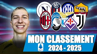 🏆MON CLASSEMENT DE LA SERIA A 20242025 [upl. by Aicilas]