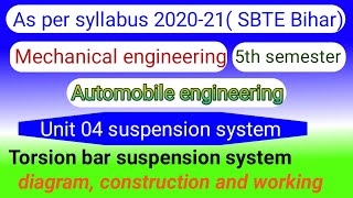 torsion bar suspension system  diagram construction and working  automobile engineering [upl. by Ibur159]