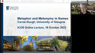 ONOMASTICS ONLINE  Carole Hough Metaphor and Metonymy in Names [upl. by Bywaters193]