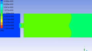 CFD ANSYS FLUENT – Pressure Contour of Cavitation Flow in Orifice Plate [upl. by Pulcheria]