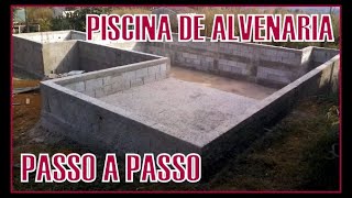 CONSTRUÇÃO DE PISCINA DE ALVENARIA PASSO A PASSO [upl. by Yanarp]