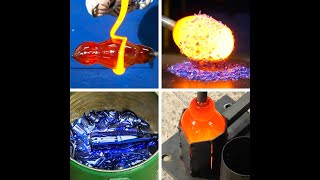 Glass blower creates amazing things from recycled glass🤩 [upl. by Amargo]