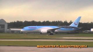 Thomson Airways Dreamliner 787 GTUIC On TOM174 Landing At Manchester Airport On 29092014 [upl. by Camala140]