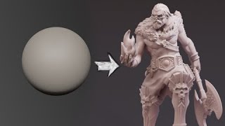 Sculpting a display figure  Barbarian  Zbrush Sculpt [upl. by Blunt]