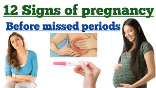 12 signs of pregnancy before missed period pregnancy symptoms Pregnancy Health education [upl. by Nelleus596]