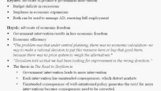 Macroeconomics lecture 6 6 of 6  Keynes vs Hayek [upl. by Arobed]