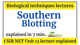 Southern blotting technique  Southern blotting principle application explained [upl. by Grimaud]