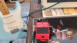 Boss RC1 looper Monoprice 15 watt with V30 speaker swap and my trusty Fender Strat [upl. by Auhsuj124]