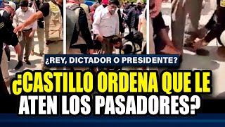 PEDRO CASTILLO HUMILLA A LA PNP Y HACE QUE AGENTES LE AMARREN SUS ZAPATOS ¿REY DICTADOR O PDTE [upl. by Primalia]