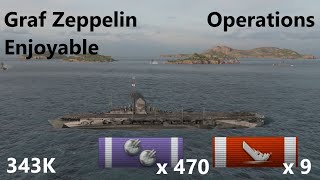 World of Warships  Graf Zeppelin  Operation Defence of Naval Newport Station  343K [upl. by Rusert]