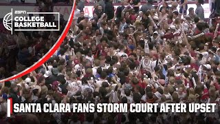 Santa Clara fans STORM THE COURT AFTER UPSETTING NO 23 GONZAGA  ESPN College Basketball [upl. by Chisholm605]