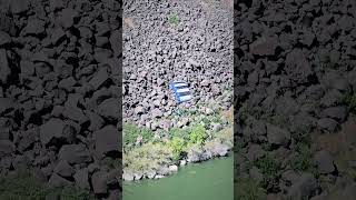 Guy base jumps off the Perrine Memorial Bridge in Twin Falls Idaho with an inflatable boat [upl. by Tayyebeb90]