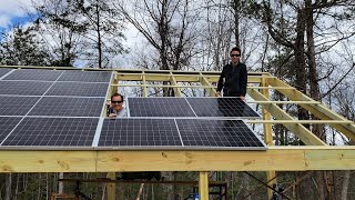 Using solar panels as a roof 8kw solar array follow up utilizing the sun to be off grid [upl. by Yleek]