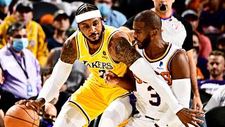 Carmelo ONFIRE in Lakers Debut 3 in a row 😤 [upl. by Reyam533]