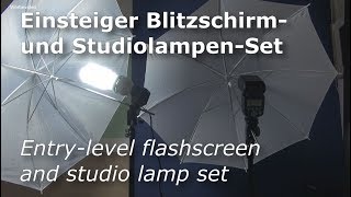 Einsteiger Blitzschirm und Studiolampen Set  BlitzStativ  Fotolicht  Studioset [upl. by Winfrid]