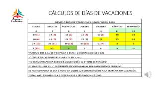 Ejemplo Calculo Días de Vacaciones [upl. by Ursulina]