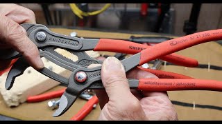 Knipex QuickSet Cobra 8721250 Pliers One hand operation mostly Why not skip the button altogether [upl. by Laniger773]