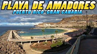 PLAYA DE AMADORES  Amadores Beach  Puerto Rico Gran Canaria 4k [upl. by Aitsirk]